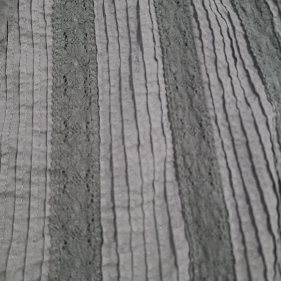 Lulus Black Mini Milkmaid Dress Pleated Lace Ruffle Hem Open Tie Back Size M - Picture 15 of 15